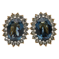 ディオール ラインストーン イヤリング ゴールド ブルー メッキ レディース Dior 【中古】