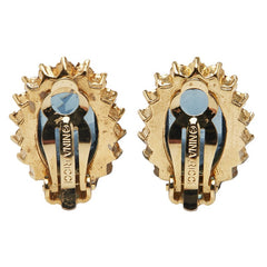 ディオール ラインストーン イヤリング ゴールド ブルー メッキ レディース Dior 【中古】