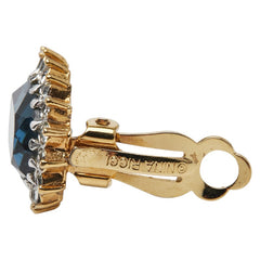 ディオール ラインストーン イヤリング ゴールド ブルー メッキ レディース Dior 【中古】