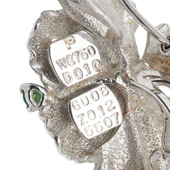 K18WG ホワイトゴールド ダイヤ0.10ct タンザナイト0.12ct ガーネット0.08ct 花 フラワー モチーフ ペンダントトップ ブローチ レディース 【中古】