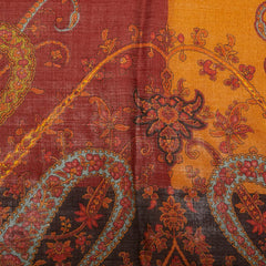 エルメス ペイズリー ストール マルチカラー カシミヤ シルク レディース HERMES 【中古】