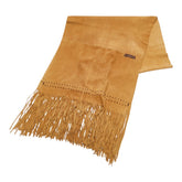 ロエベ アナグラム フリンジ マフラー ベージュ ヌバック レディース LOEWE 【中古】