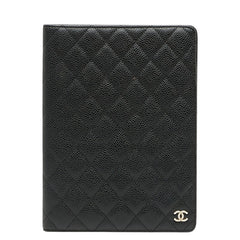 シャネル ココマーク マトラッセ アジェンダGM 手帳カバー ブラック キャビアスキン レディース CHANEL 【中古】