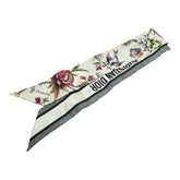 ディオール ミッツァ 花 フラワー モチーフ スカーフ ホワイト アイボリー マルチカラー シルク レディース Dior 【中古】