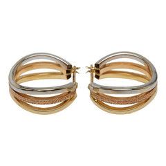 K14YG イエローゴールド スリーカラー フープピアス レディース 【中古】