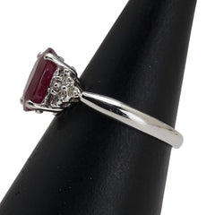 K18WG ホワイトゴールド ルビー2.51ct ダイヤ0.16ct リング 指輪 レディース 10号 【中古】