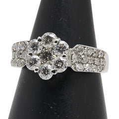 Pt900 プラチナ ダイヤ1.50ct パヴェ リング 指輪 レディース 10.5号 【中古】