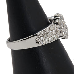 Pt900 プラチナ ダイヤ1.50ct パヴェ リング 指輪 レディース 10.5号 【中古】