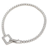 K18WG ホワイトゴールド ダイヤ1.00ct テニスチェーン ブレスレット レディース 【中古】