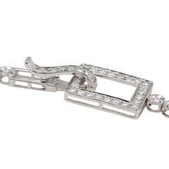 K18WG ホワイトゴールド ダイヤ1.00ct テニスチェーン ブレスレット レディース 【中古】