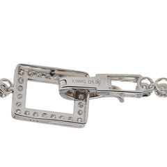 K18WG ホワイトゴールド ダイヤ1.00ct テニスチェーン ブレスレット レディース 【中古】