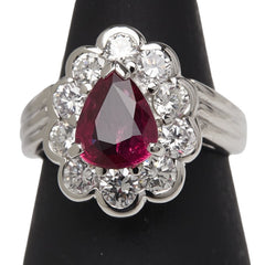 Pt900 プラチナ ルビー1.30ct ダイヤ1.21ct リング 指輪 レディース 9号 【中古】