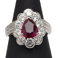 Pt900 プラチナ ルビー1.30ct ダイヤ1.21ct リング 指輪 レディース 9号 【中古】