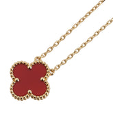 ヴァンクリーフ&アーペル ヴィンテージ アルハンブラ ペンダントネックレス VCARD38500 K18YG イエローゴールド カーネリアン レディース Van Cleef & Arpels 【中古】