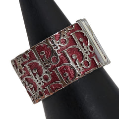 ディオール トロッター リング 指輪 #5 シルバー レッド メタル レディース Dior 【中古】
