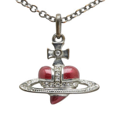 ヴィヴィアンウエストウッド ディアマンテハート オーブ ラインストーン ネックレス シルバー レッド メタル レディース Vivienne Westwood 【中古】