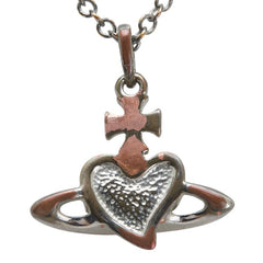 ヴィヴィアンウエストウッド ディアマンテハート オーブ ラインストーン ネックレス シルバー レッド メタル レディース Vivienne Westwood 【中古】