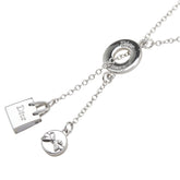 ディオール ロゴ ラリアット ロングネックレス シルバー メタル レディース Dior 【中古】