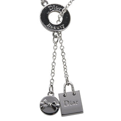 ディオール ロゴ ラリアット ロングネックレス シルバー メタル レディース Dior 【中古】