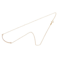 ティファニー Tスマイル スモール ペンダントネックレス K18PG ピンクゴールド ダイヤモンド レディース TIFFANY&Co. 【中古】