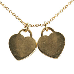 ティファニー リターントゥティファニー ダブルハートプレート ペンダントネックレス K18YG イエローゴールド レディース TIFFANY&Co. 【中古】