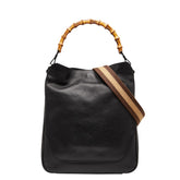 グッチ バンブー ハンドバッグ ショルダーバッグ 2WAY 001 4058 ブラック レザー レディース GUCCI 【中古】
