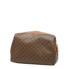 セリーヌ マカダム ポーチ ブラウン PVC レザー レディース CELINE 【中古】