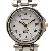 バーバリー 腕時計 クオーツ ホワイト文字盤 ステンレススチール メッキ レディース BURBERRY 【中古】