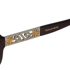 ティファニー サングラス TF4120BF ワインレッド プラスチック ラインストーン レディース TIFFANY&Co. 【中古】