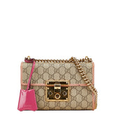 グッチ GGスプリーム ショルダーバッグ 409487 ベージュ レッド オレンジ レザー レディース GUCCI 【中古】