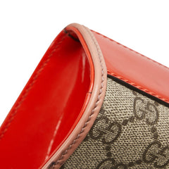 グッチ GGスプリーム ショルダーバッグ 409487 ベージュ レッド オレンジ レザー レディース GUCCI 【中古】