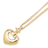 ディオール CDロゴ ペンダントネックレス ゴールド メッキ ラインストーン レディース Dior 【中古】