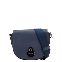 ロンシャン ショルダーバッグ ネイビー シルバー レザー レディース Longchamp 中古