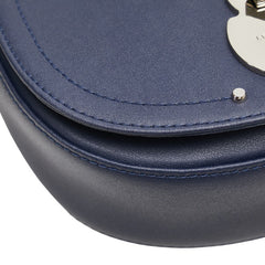 ロンシャン ショルダーバッグ ネイビー シルバー レザー レディース Longchamp 中古
