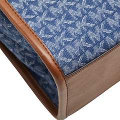 マイケルコース MKシグネチャー トートバッグ ショルダーバッグ 2WAY ブルー ブラウン キャンバス レザー レディース Michael Kors 【中古】