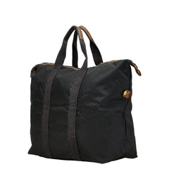 ダンヒル ロゴプレート トートバッグ ボストンバッグ ブラック ブラウン ナイロン レザー メンズ Dunhill 【中古】