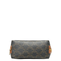 セリーヌ トリオンフ ショルダーバッグ ブラック ブラウン PVC レザー レディース CELINE 【中古】