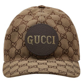 グッチ GGキャンバス ロゴ キャップ ベースボールキャップ サイズ:XXL 61cm ベージュ ブラウン キャンバス レザー メンズ GUCCI 【中古】