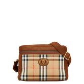 バーバリー ノバチェック シャドーホース ショルダーバッグ ブラウン キャンバス レザー レディース BURBERRY 【中古】