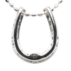 K18WG ホワイトゴールド パライバトルマリン0.17ct 馬蹄 ペンダントネックレス レディース 【中古】