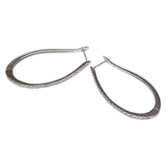 K14WG ホワイトゴールド ダイヤ0.80ct フープ ピアス レディース 【中古】