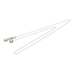 ミュウミュウ ロゴ ラインストーン ネックレス チョーカー シルバー メタル レディース MIUMIU 【中古】