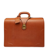 バーバリー チェック ビジネスバッグ ハンドバッグ ブラウン レザー レディース BURBERRY 【中古】