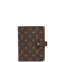 ルイ ヴィトン モノグラム アジェンダMM 手帳カバー R20004 ブラウン PVC レザー レディース LOUIS VUITTON 【中古】