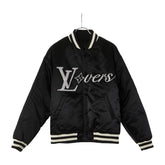 ルイ ヴィトン 24SS エンブロイダード ナイロンベースボール ブルゾン ジャケット サイズ:46 RM241 GPD HQB71E ブラック ナイロン ラインストーン メンズ LOUIS VUITTON 【中古】