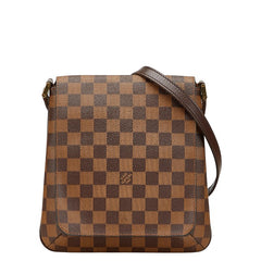 ルイ ヴィトン ダミエ ミュゼット サルサ ロング 斜め掛け ショルダーバッグ N51300 ブラウン PVC レザー レディース LOUIS VUITTON 【中古】