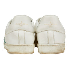 ルイ ヴィトン LVロゴ ローカット スニーカー サイズ:7 ホワイト グリーン レザー メンズ LOUIS VUITTON 【中古】