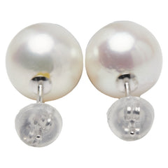 K14WG ホワイトゴールド アコヤパール8.5mm スタッドピアス レディース 【中古】