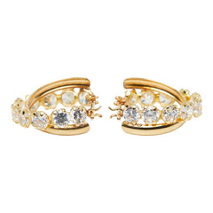 K18YG イエローゴールド キュービックジルコニア フープピアス レディース 【中古】