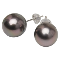 Pt900 プラチナ 黒蝶真珠10.5~10.7mm ピアス レディース 【中古】